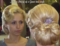 fashionable hair styling curls and highlighting
